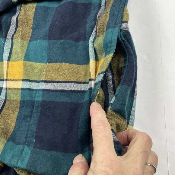 Eddie Bauer Hooded Flannel Shirt Jacket Women’s M Plaid Lined Outdoors Hike Work - Picture 11 of 12